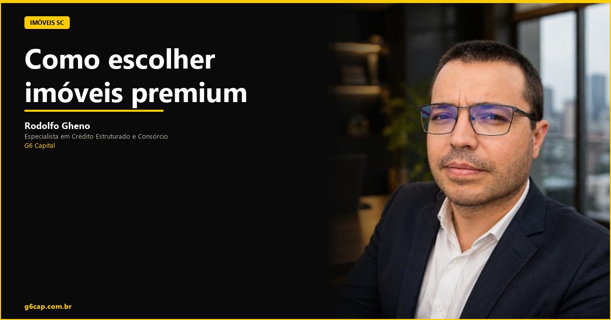 Rodolfo Gheno — Como escolher imóveis premium | G6 Capital, Vale do Itajaí SC
