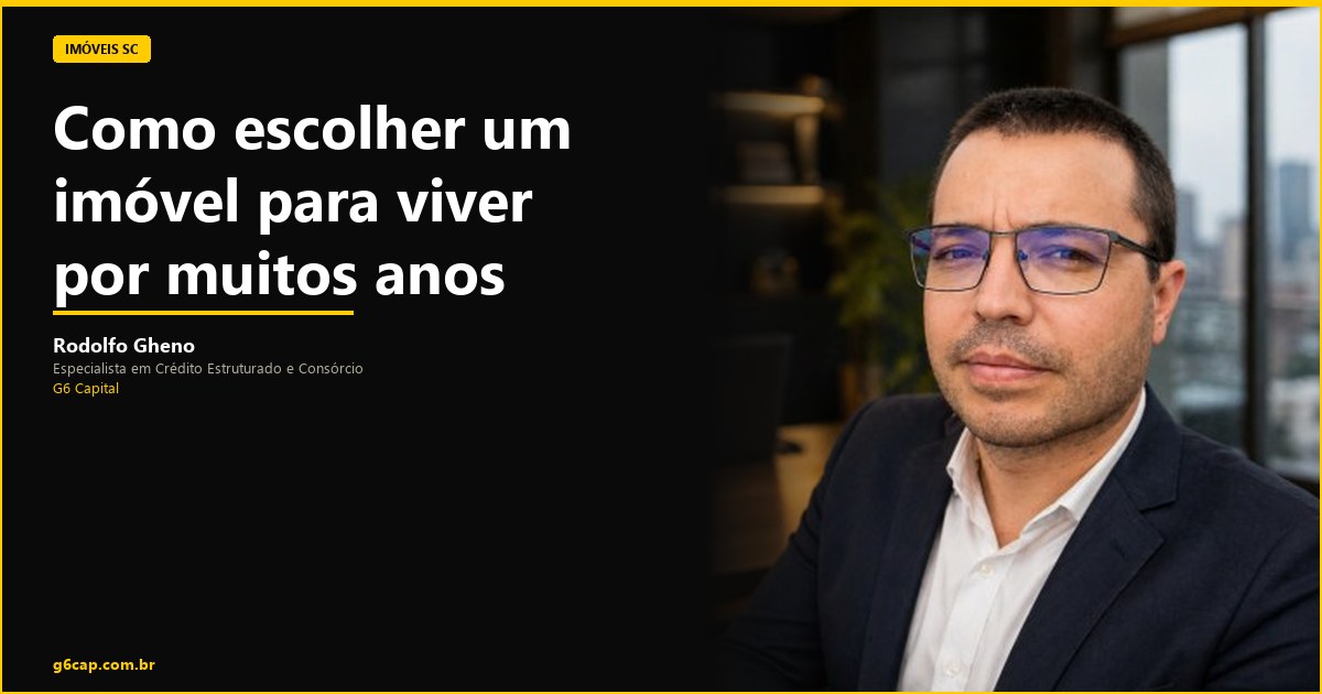 Rodolfo Gheno — Como escolher um imóvel para viver por muitos anos | G6 Capital, Vale do Itajaí SC