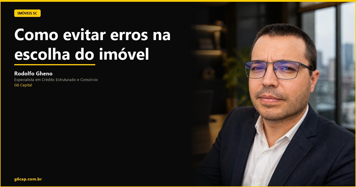 Rodolfo Gheno — Como evitar erros na escolha do imóvel | G6 Capital, Vale do Itajaí SC