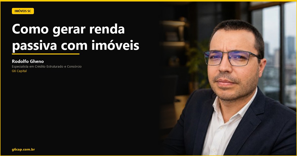 Rodolfo Gheno — Como gerar renda passiva com imóveis | G6 Capital, Vale do Itajaí SC