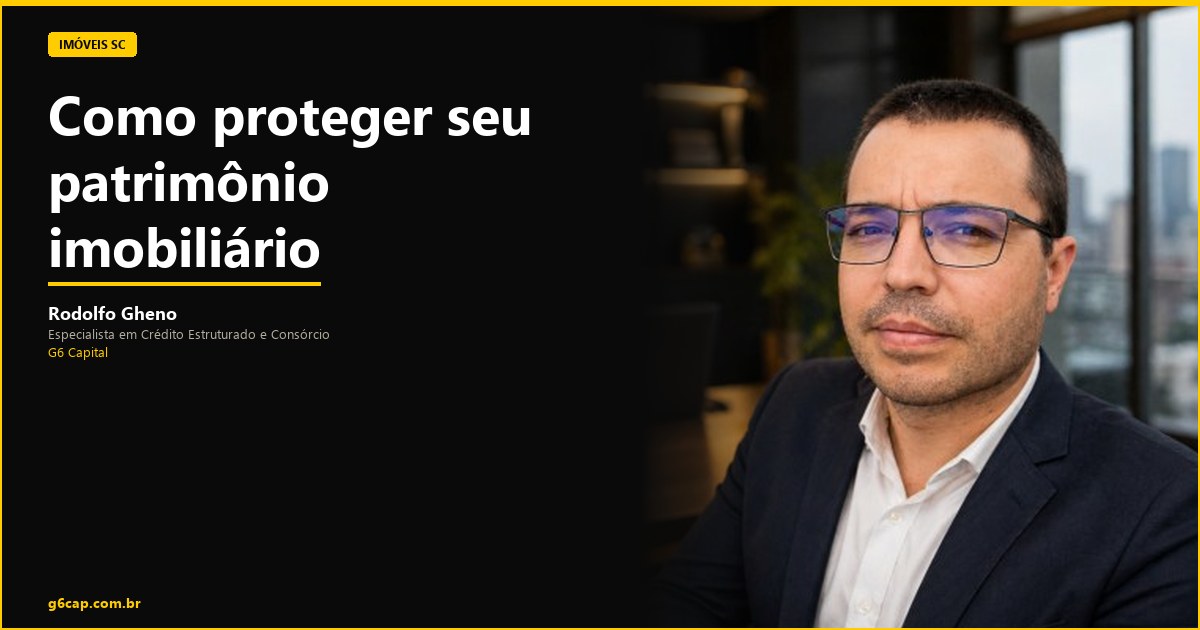 Rodolfo Gheno — Como proteger seu patrimônio imobiliário | G6 Capital, Vale do Itajaí SC