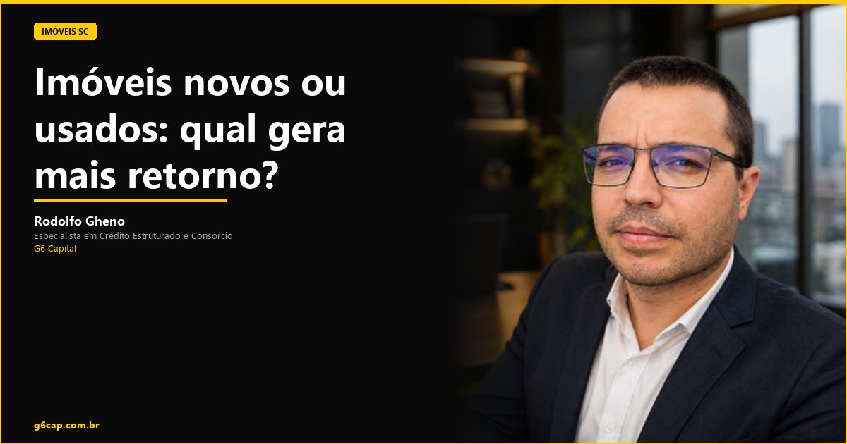 Rodolfo Gheno — Imóveis novos ou usados: qual gera mais retorno? | G6 Capital, Vale do Itajaí SC